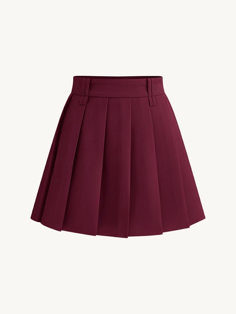 Commense Pleated Mini Skirt Without Belt